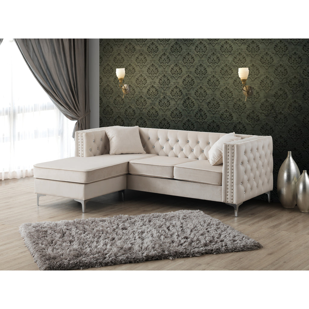 Ivory Sofa Chaise A7804