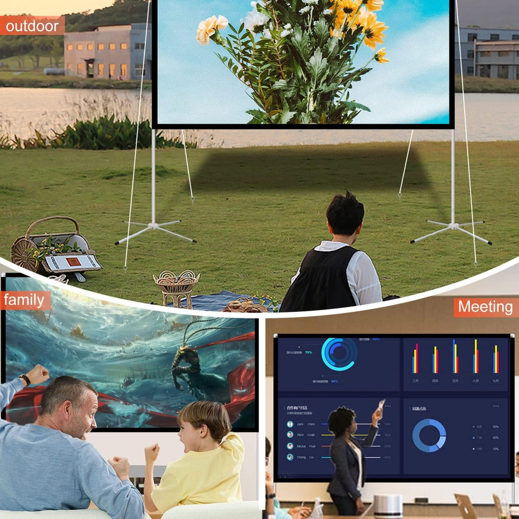 100 Inch Foldable Projector Screen with Stand and Carry Bag N259