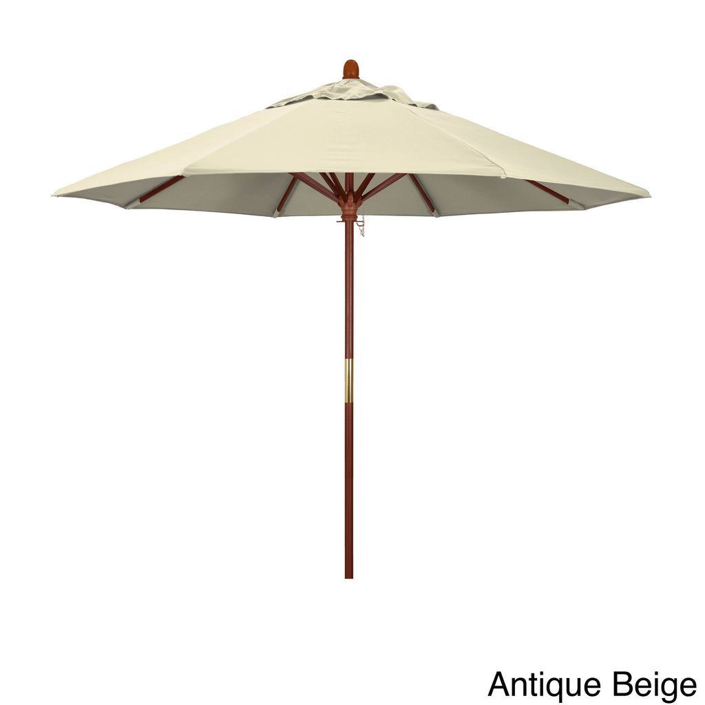 Hunter Green Olefin Wood Market Umbrella N92696