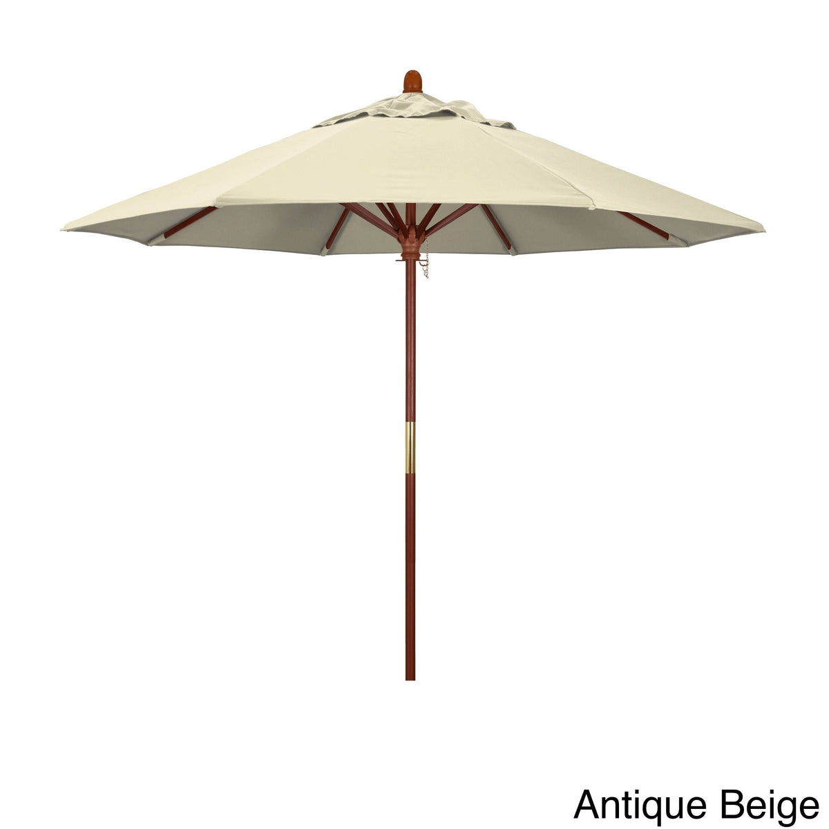 Hunter Green Olefin Wood Market Umbrella N92696
