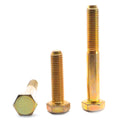 7/16x22-14 x 6 1/2x22 Coarse Thread Grade 8 Hex Cap Screw (Bolt) USA Alloy Steel Yellow Zinc Plated Pk 125 J75865
