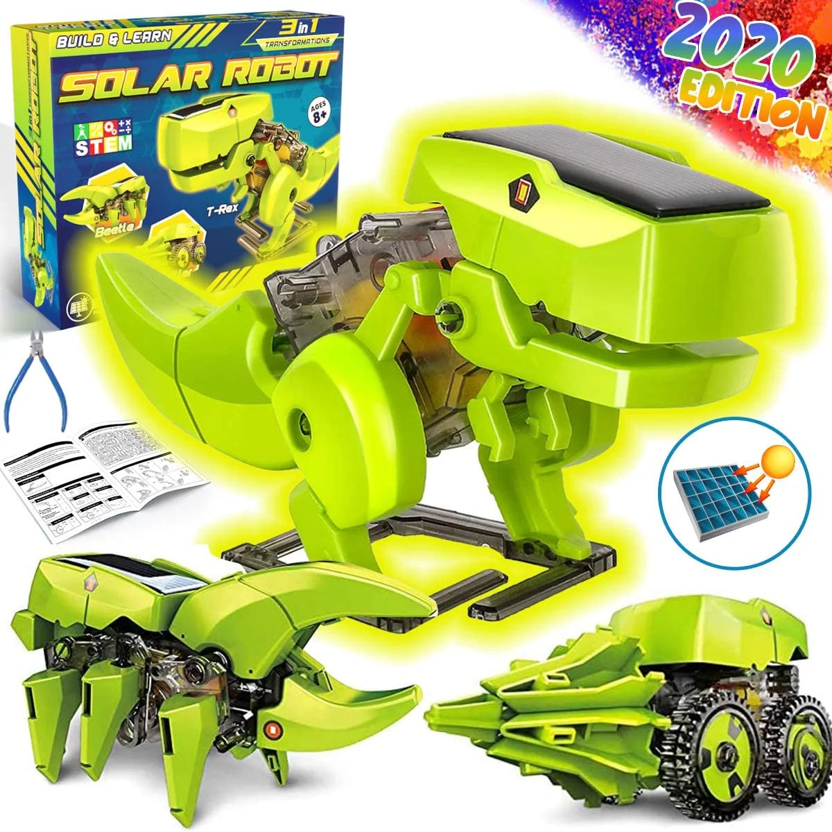 3-in-1 Solar Robot Kit DIY Dinosaurs Science Kits Toys Y797816