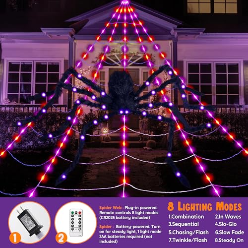 Halloween Light-up Spider and Spiderweb X960