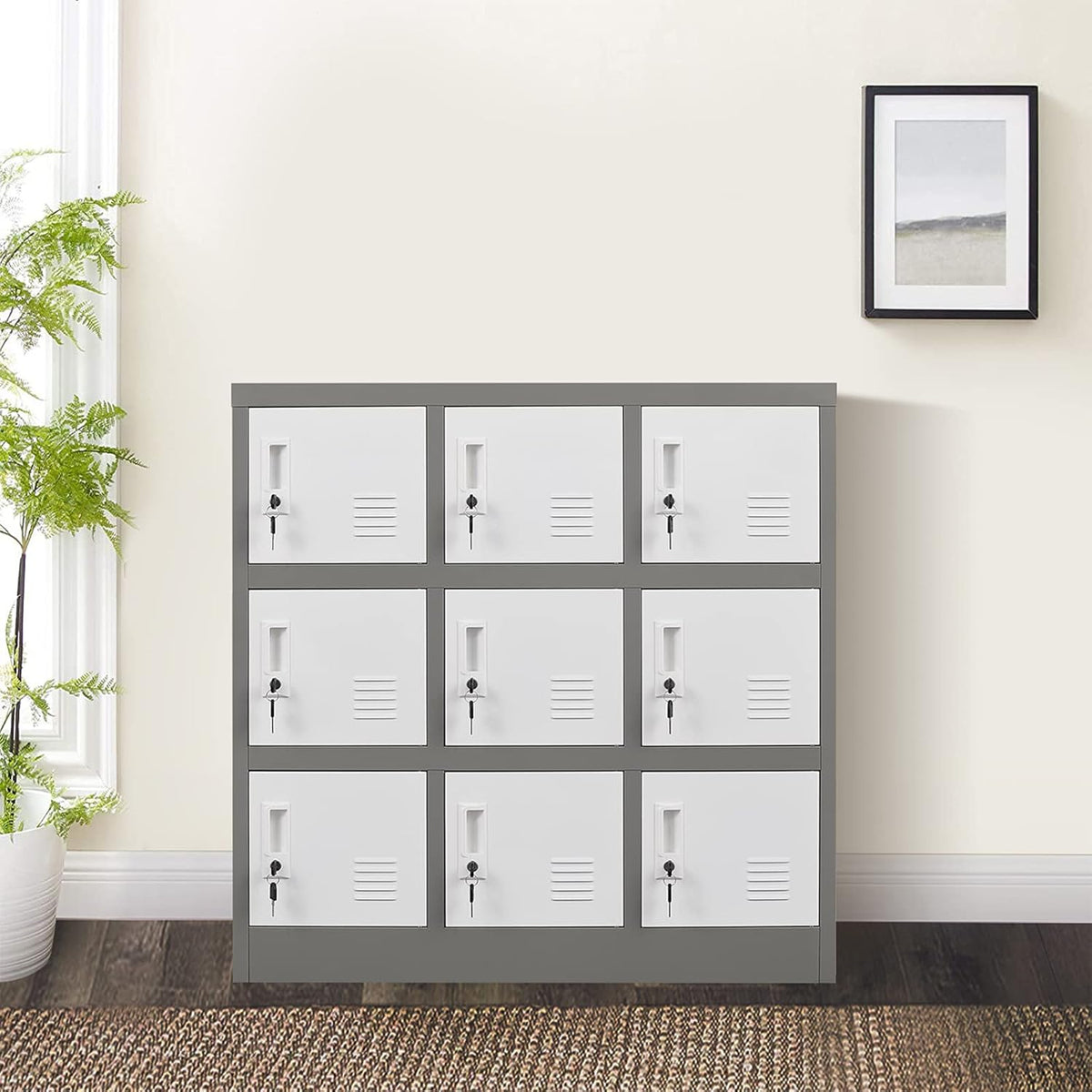 9 Door Metal Storage Locker with Lock M114