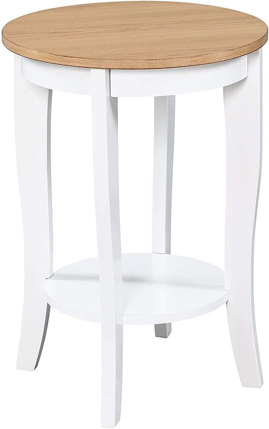 White Round End Table G3088