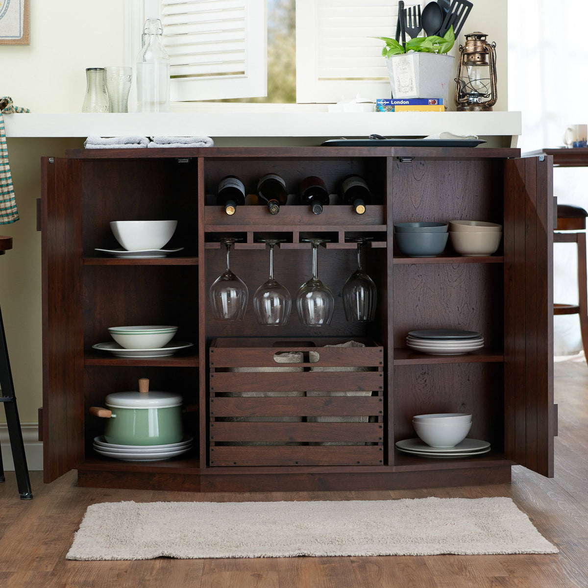 Vintage Walnut Multi-Storage Buffet Z36296