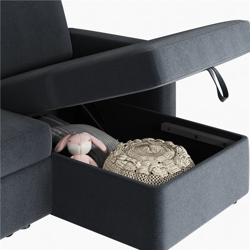 Light Gray Reversible Sleeper Sofa Z9445