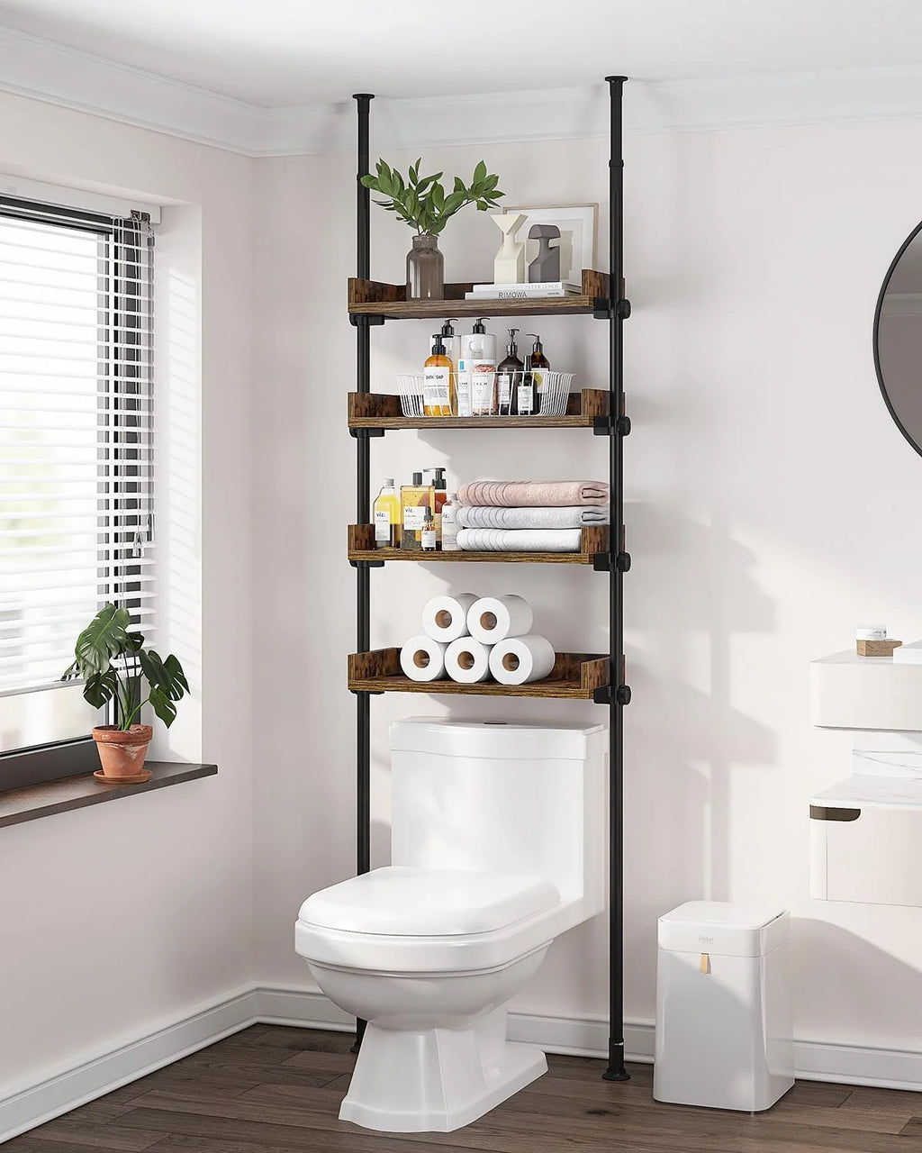 4-Tier Adjustable Wood Over The Toilet Storage G177465
