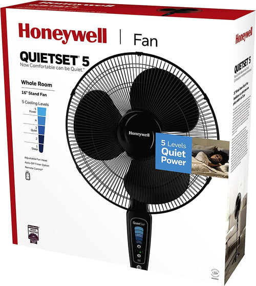 16'' 5-speed Stand Fan with Timer and Remote Control, White T3476