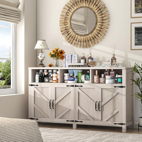Buffet Sideboard with Storage 4 Doors Wood Cabinet with Shelves B10936