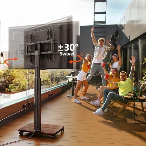 Rolling TV Stand for 32 to 65 Inch TVs with Swivel Mount A472