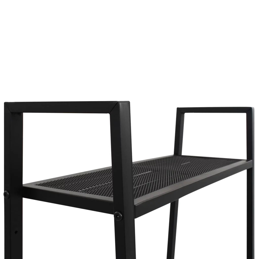 4 Tiers Metal Bookcase with Storage Shelves Black V145