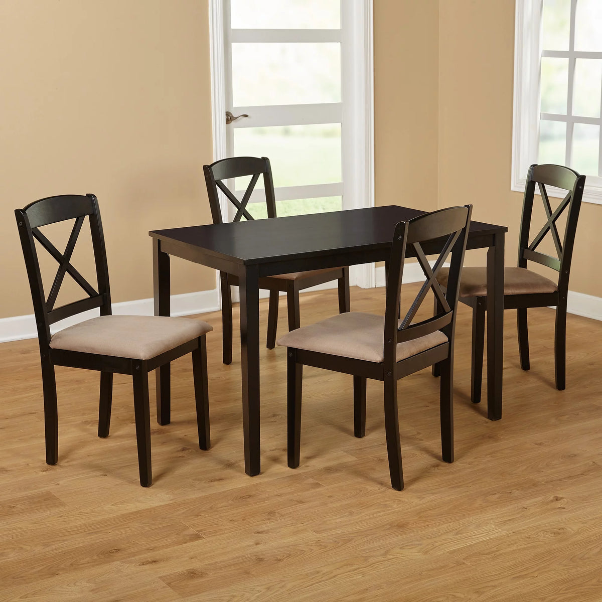 Brown 5 Piece Cross Back Dining Set L116