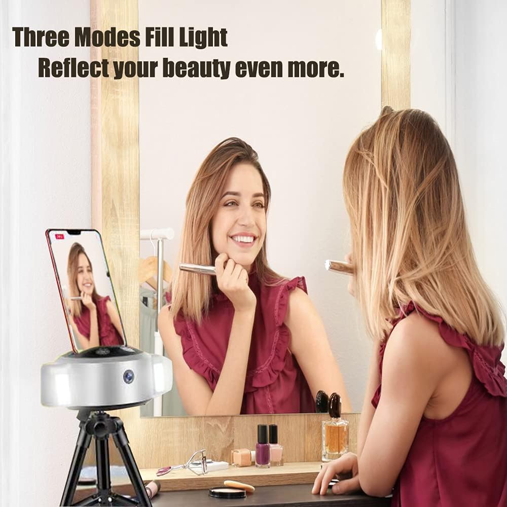 Smart Tracking Phone Holder with Selfie Lights and 1080p Webcam with Microphone O22547