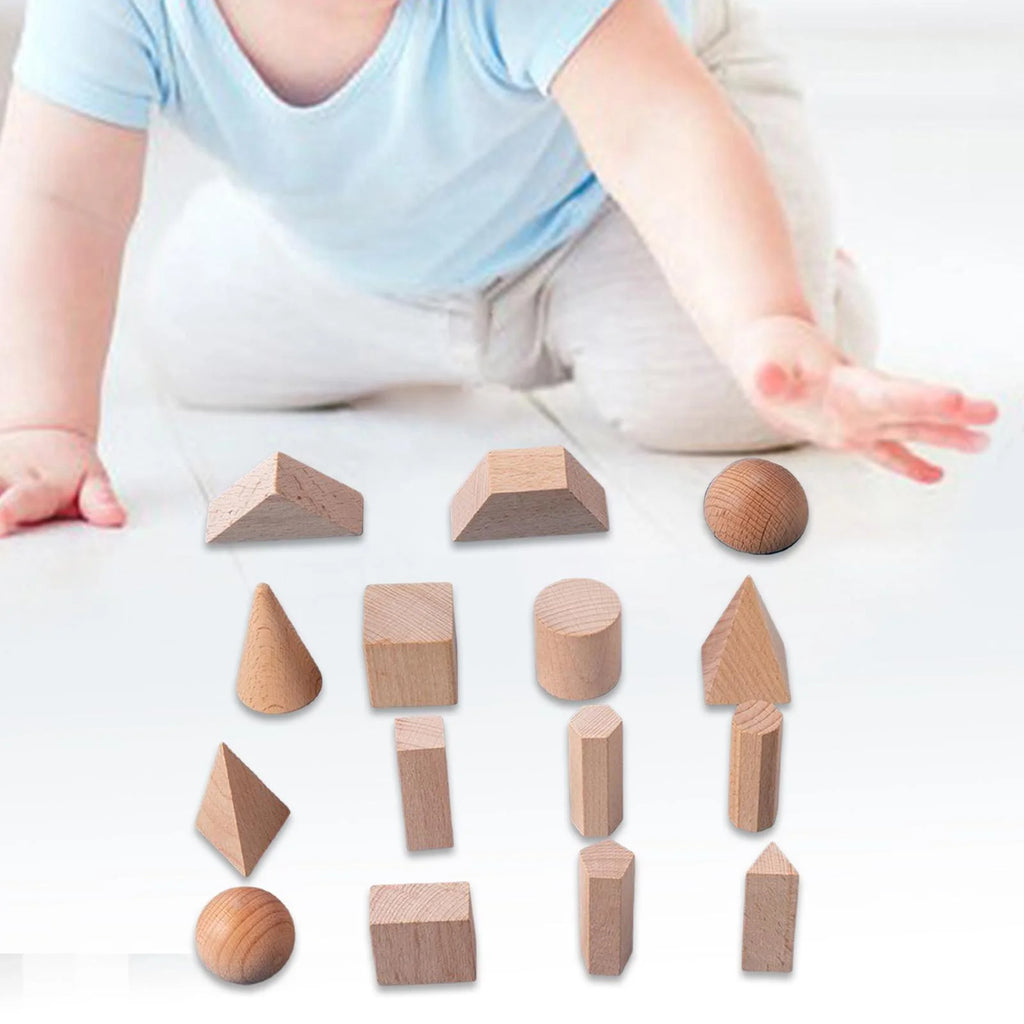 Wood Geometric Solids Math Toys C352