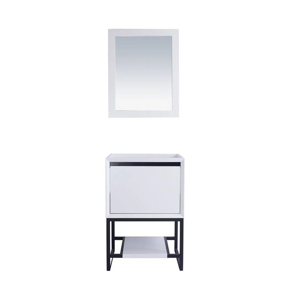 24" Oak Wood and Stainless Steel Cabinet in White F16057