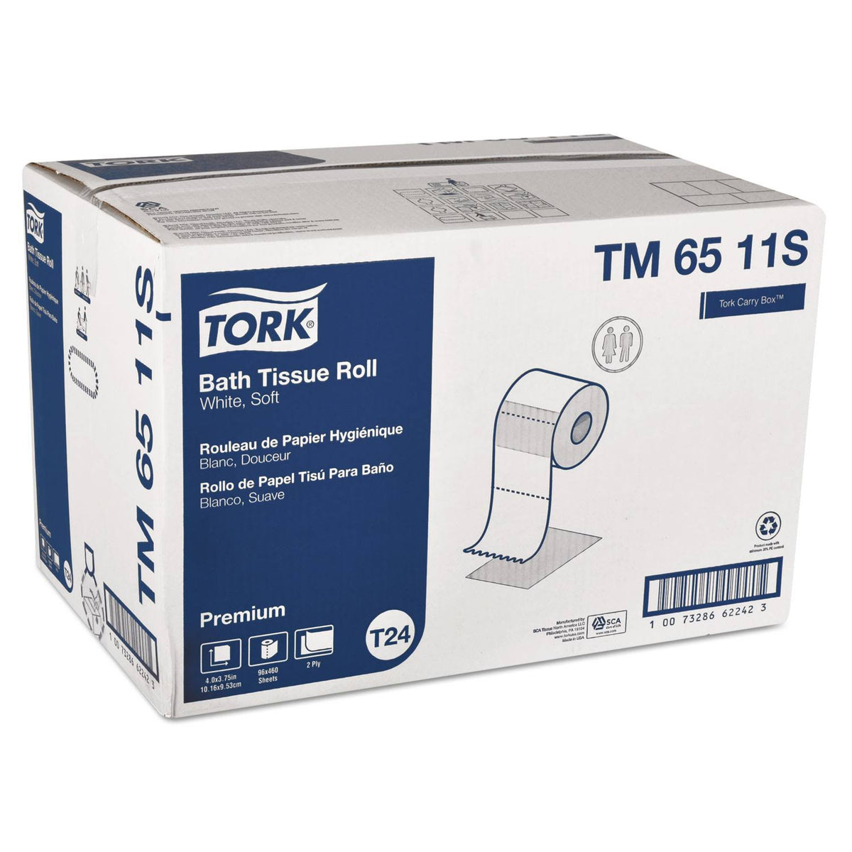 2-Ply White Bath Tissue Roll Case/96 T59748