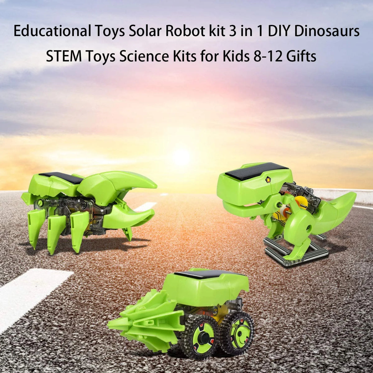 3-in-1 Solar Robot Kit DIY Dinosaurs Science Kits Toys Y797816