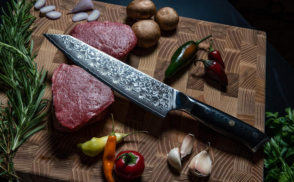 Kiritsuke Chef's Knife 8 Inch Damascus VG10 High Carbon Stainless Steel T124421
