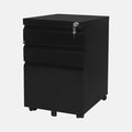 Black Metal 3-Drawer Mobile Vertical Filing Cabinet C443471