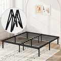 King Size Black Metal Platform Bed Frame N689218