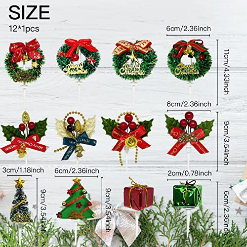 24pcs Christmas Cake Toppers Q975
