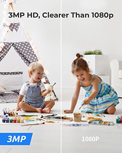 3MP HD Indoor WiFi Pan Tilt Security Camera 2 Pack U687
