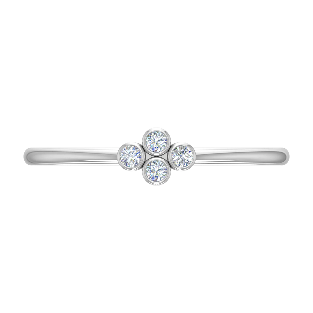 0.04 Carat Diamond Stackable Ring in 10K White Gold Ring Size 6 Y4728