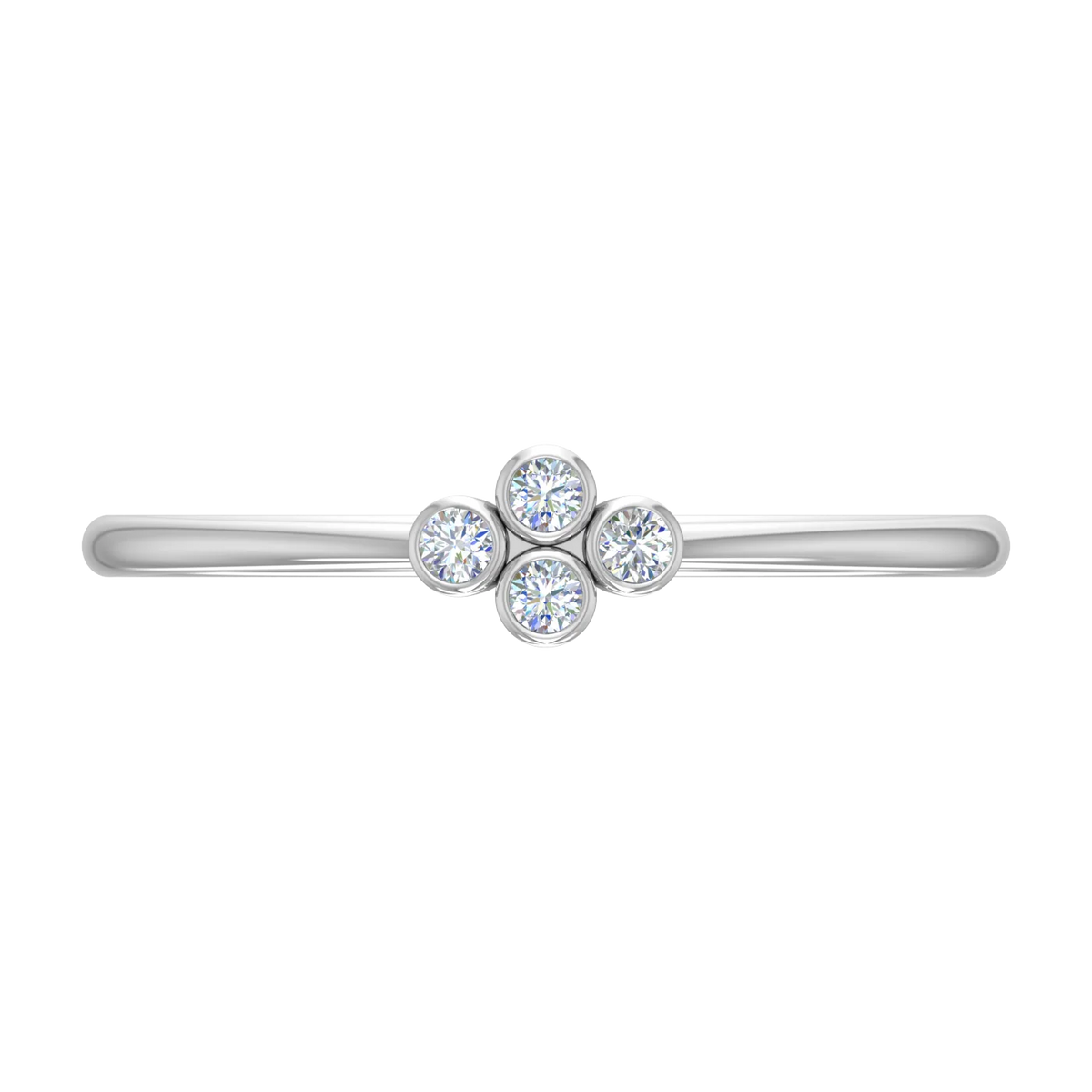 0.04 Carat Diamond Stackable Ring in 10K White Gold Ring Size 6 Y4728