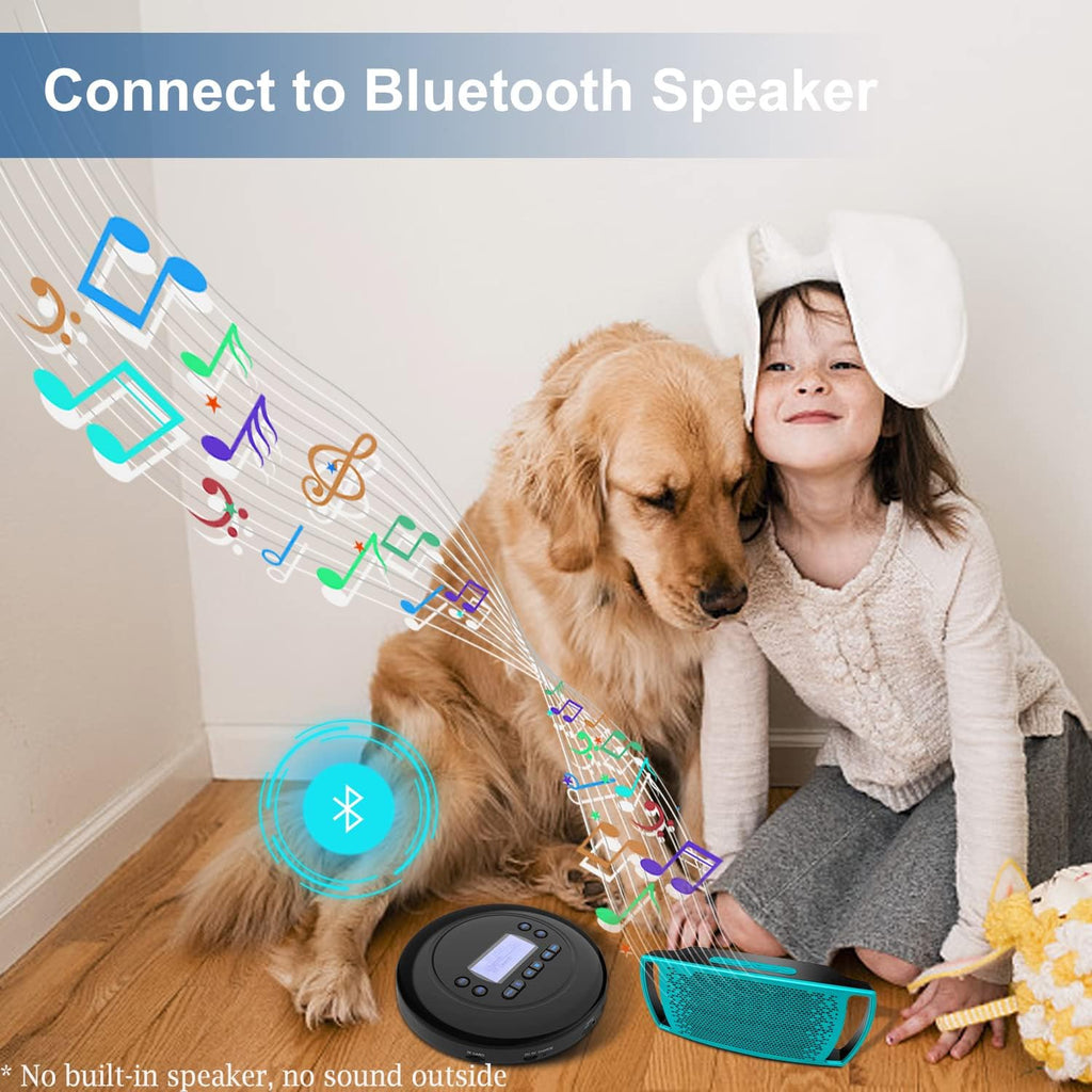 Pack of 2 Portable Bluetooth CD Player with Dual Headphone Jack V972712