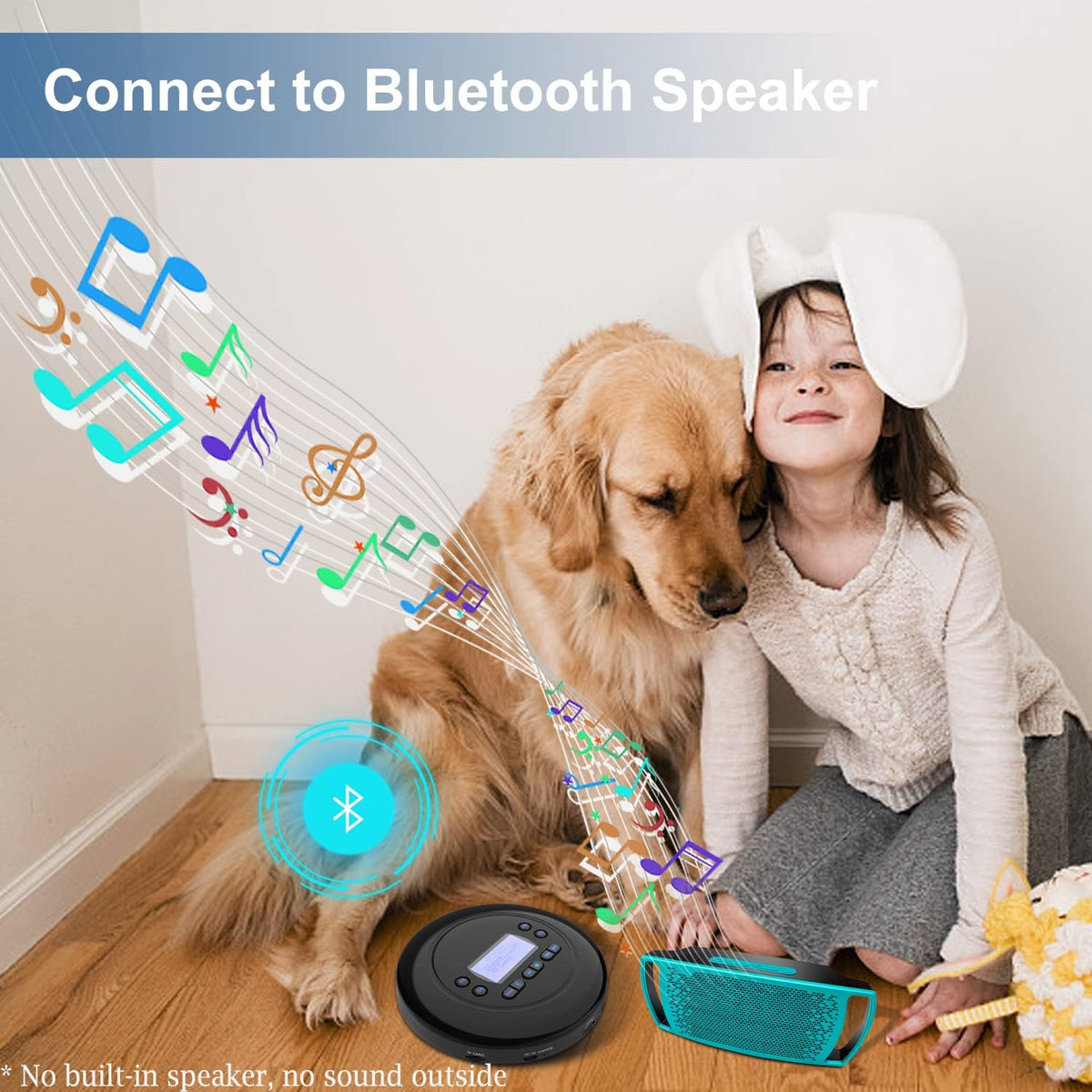 Pack of 2 Portable Bluetooth CD Player with Dual Headphone Jack V972712