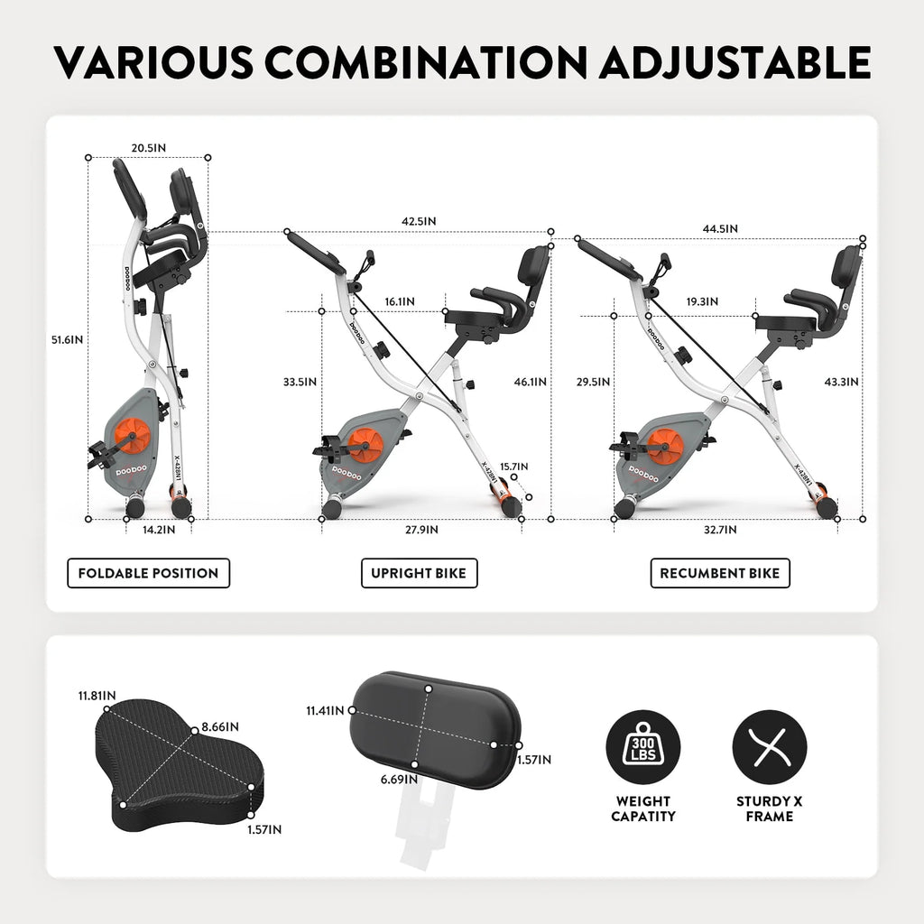 Folding Exercise Bike with 8 Level Adjustable Magnetic Resistance O8912