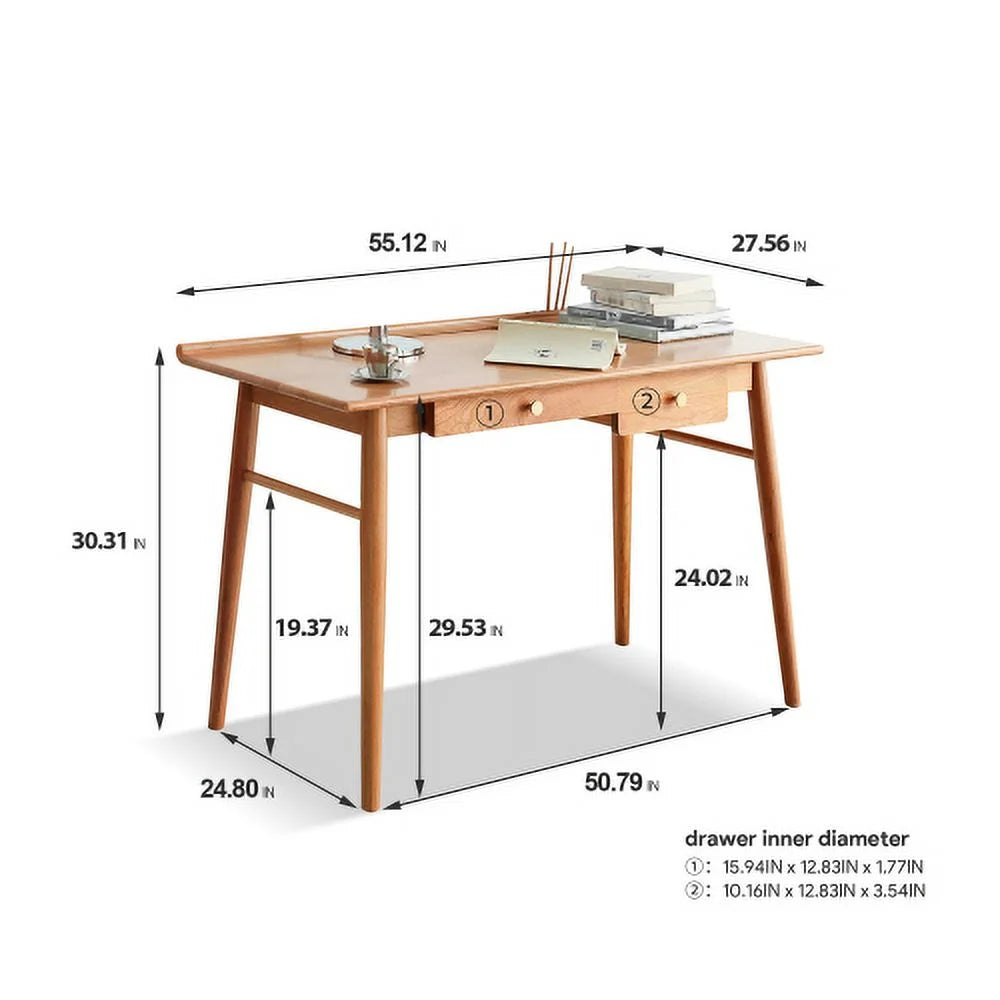 Solid Wood Corner Computer Desk with Drawers Z596237
