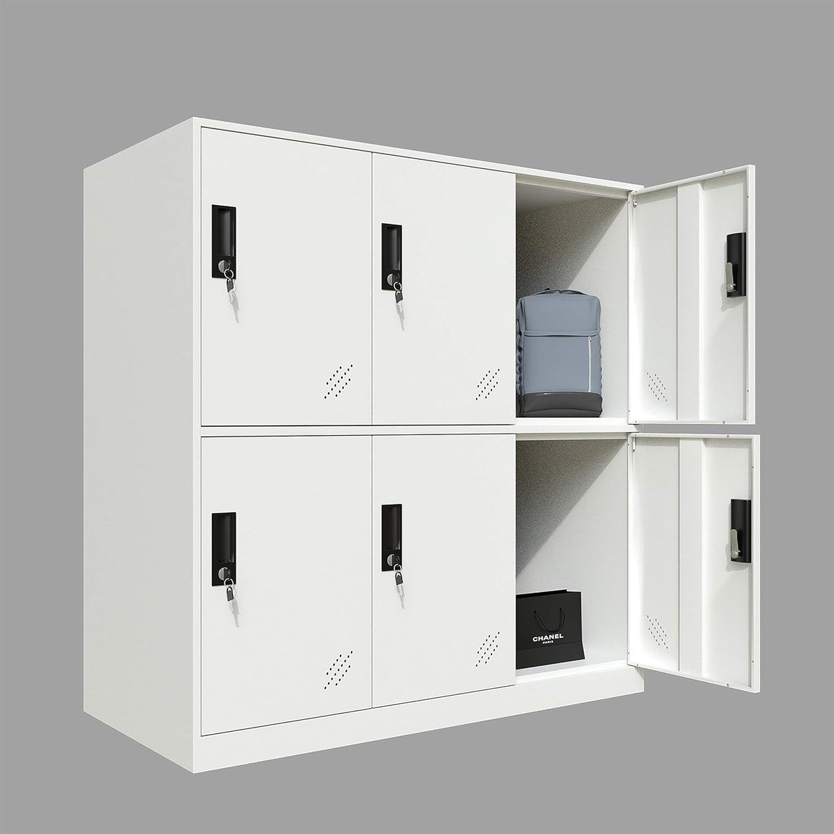 9 Door Full White Metal Storage Cabinet T108