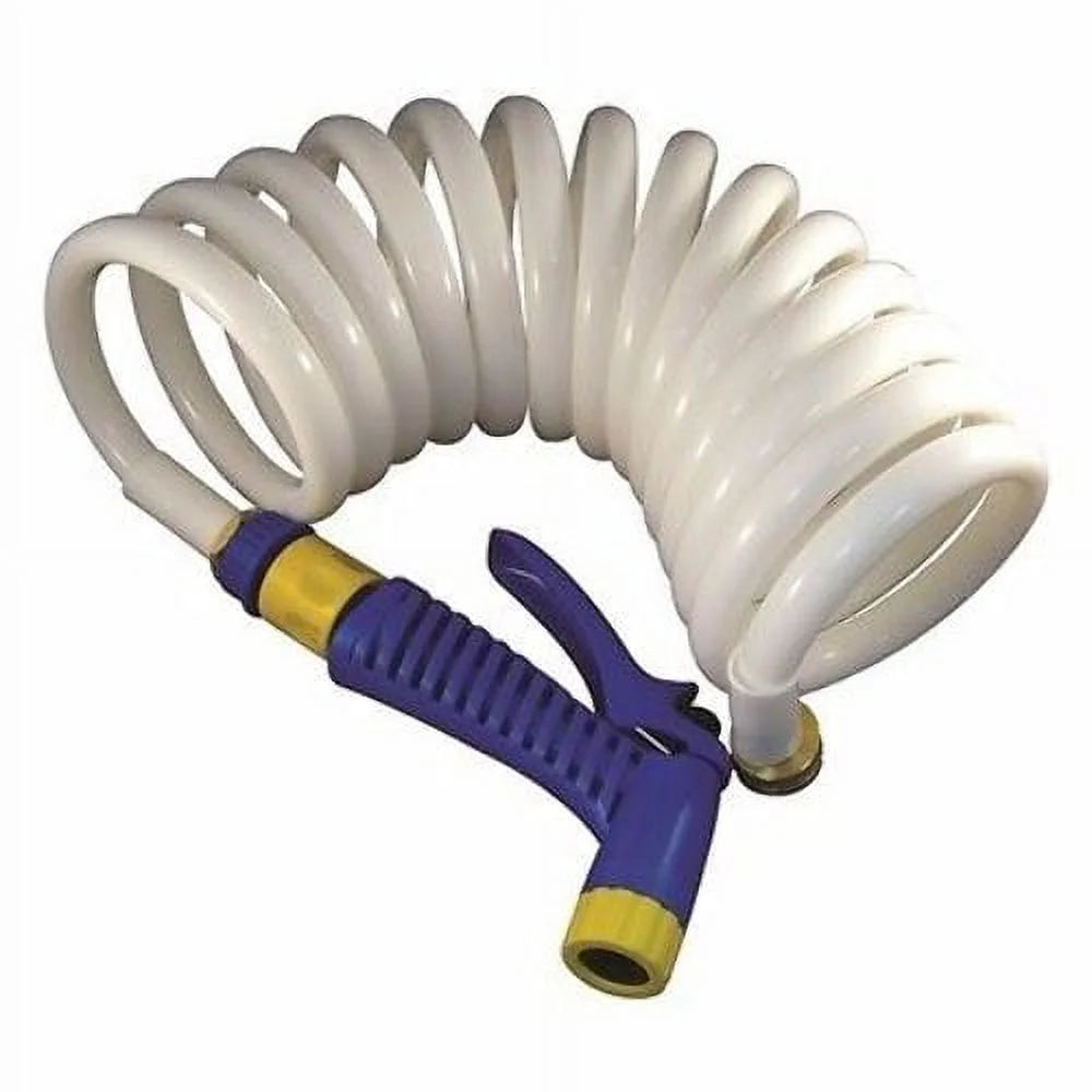 Coiled Washdown Hose with Quick Conn Nozzle 1/2"x25' P893653