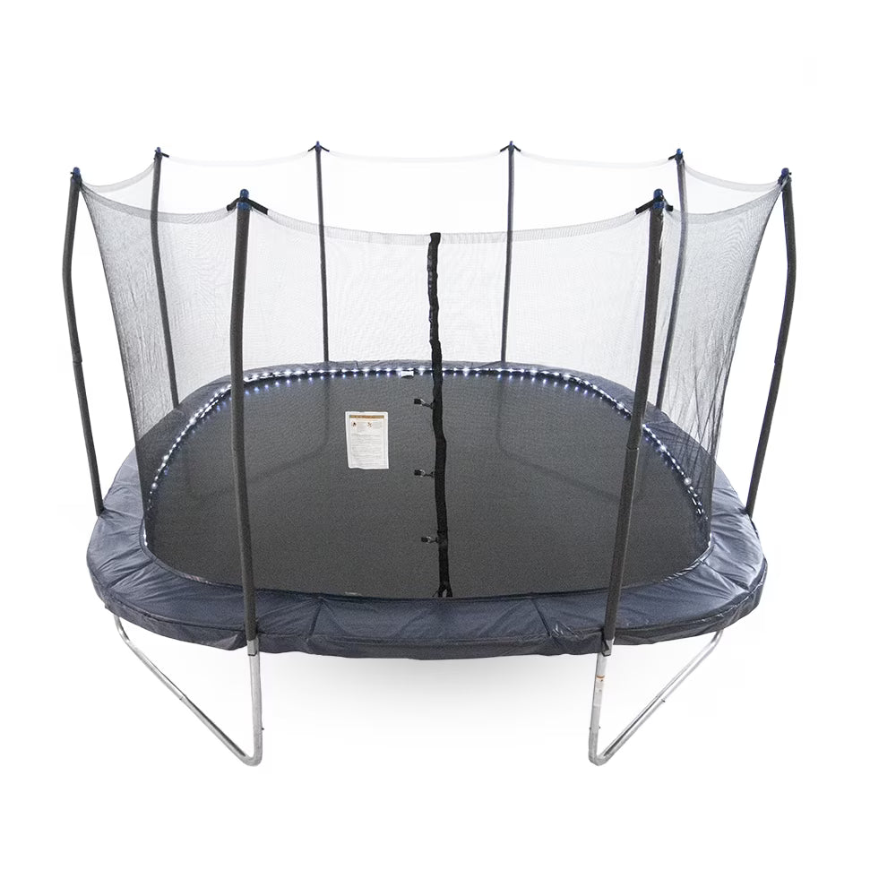 13' Square Trampoline with Lighted Spring Pad Navy F3839
