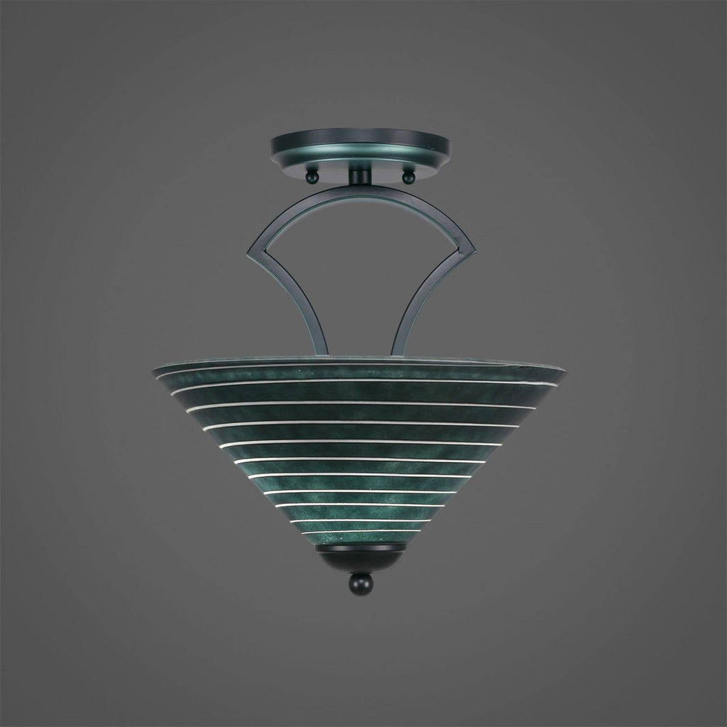 Matte Black Two Light Semi-Flush Mount M6656