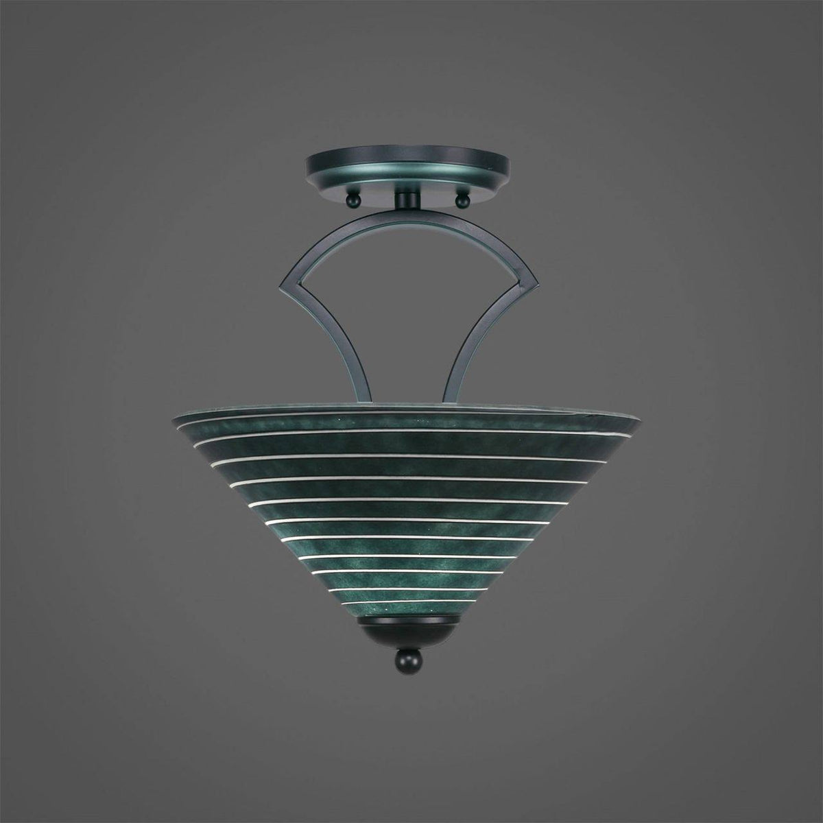 Matte Black Two Light Semi-Flush Mount M6656