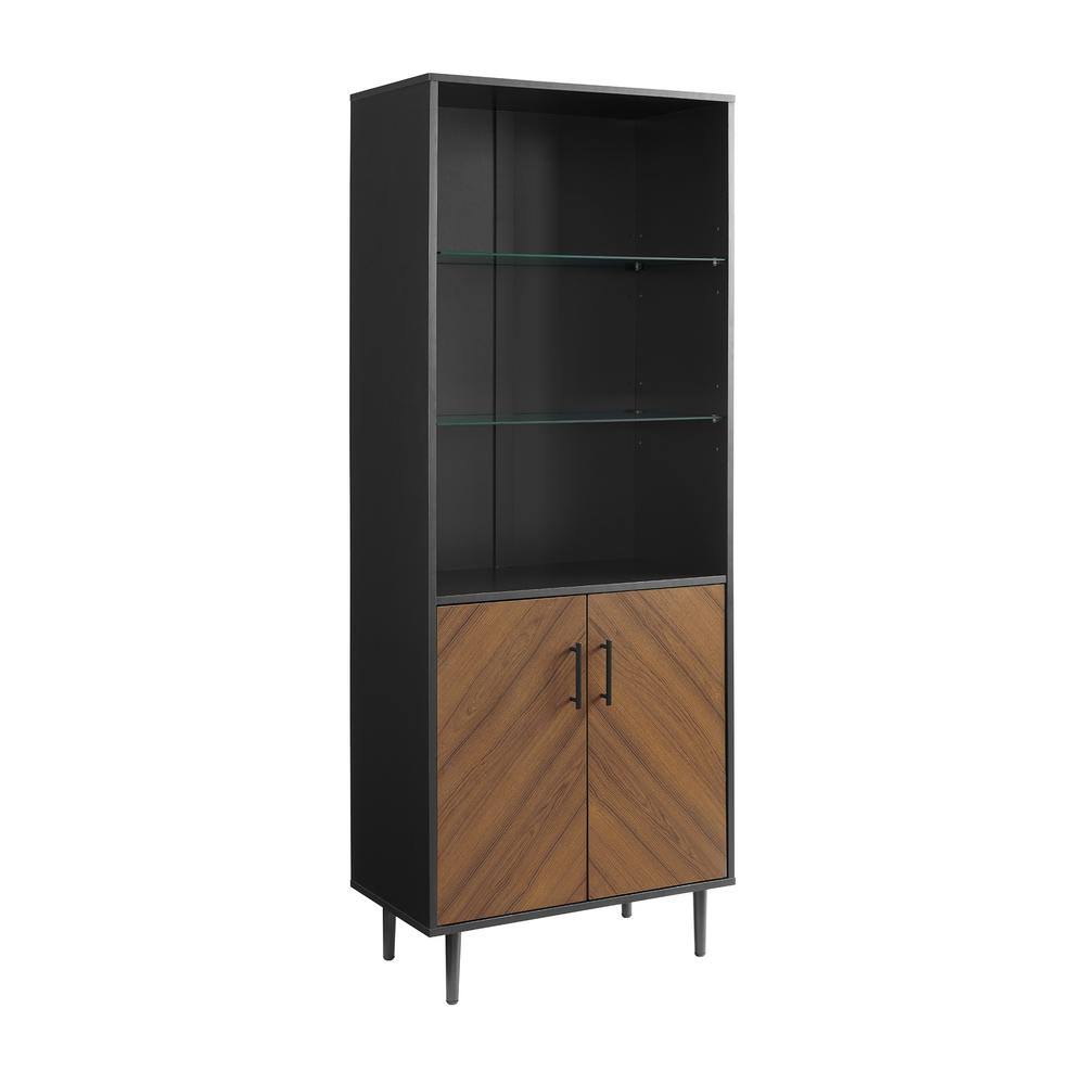 3-Shelf Solid Black Display Cabinet Y3462
