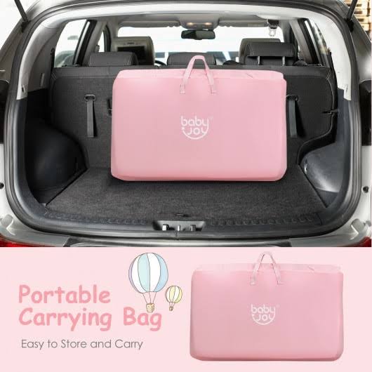 Pink Portable Baby Bassinet with Carrying Bag Y6809