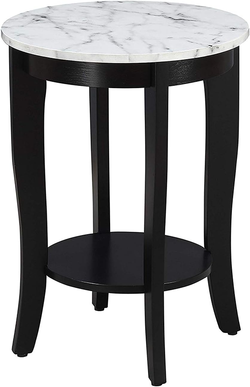 White Round End Table G3088