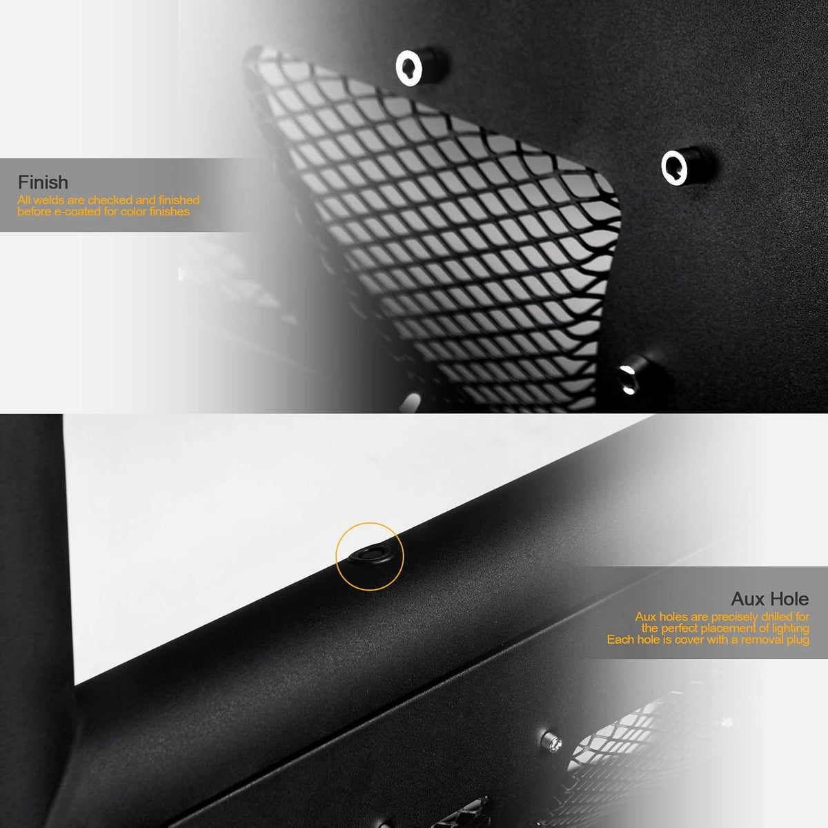 Matte Black Studded Mesh Bull Bar N8405