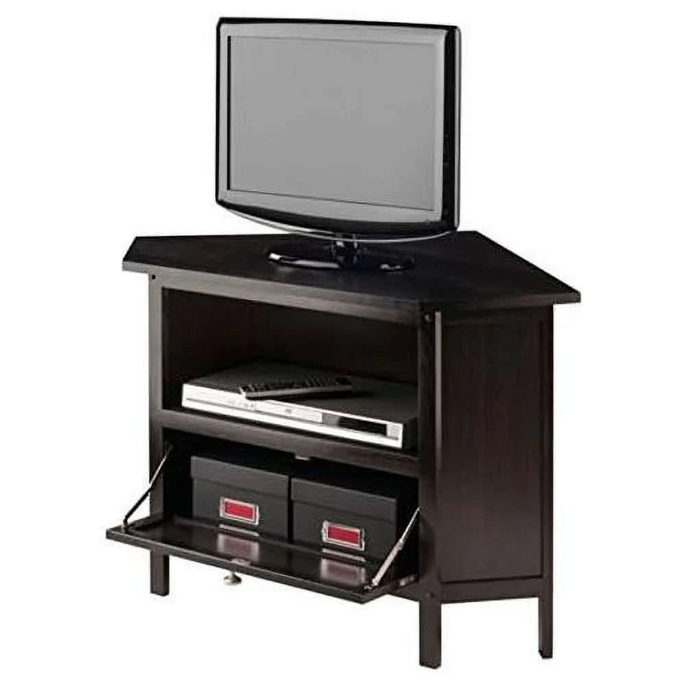 Espresso Corner TV Media Stand with Open Shelf U6673
