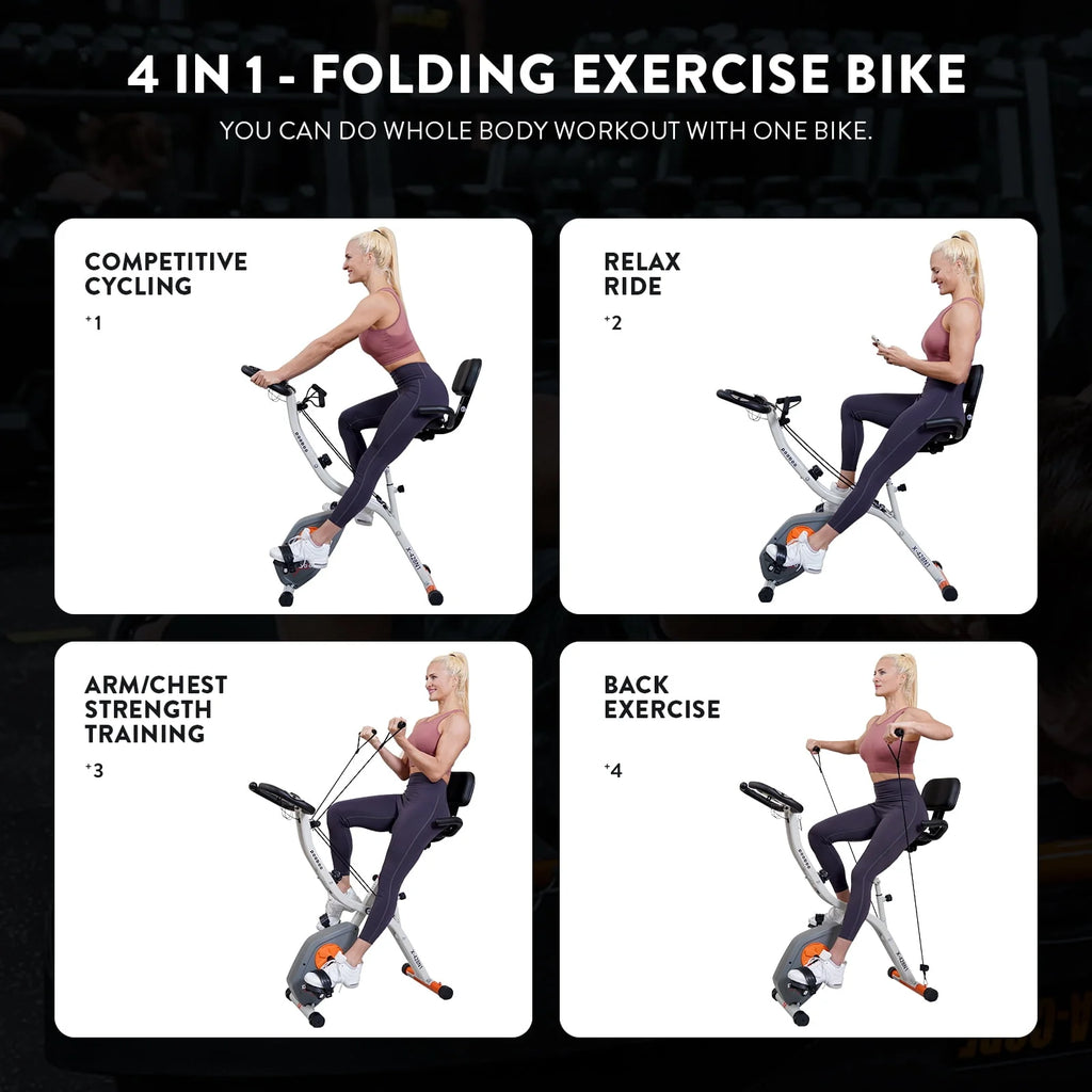 Folding Exercise Bike with 8 Level Adjustable Magnetic Resistance O8912