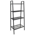 4 Tiers Metal Bookcase with Storage Shelves Black V145