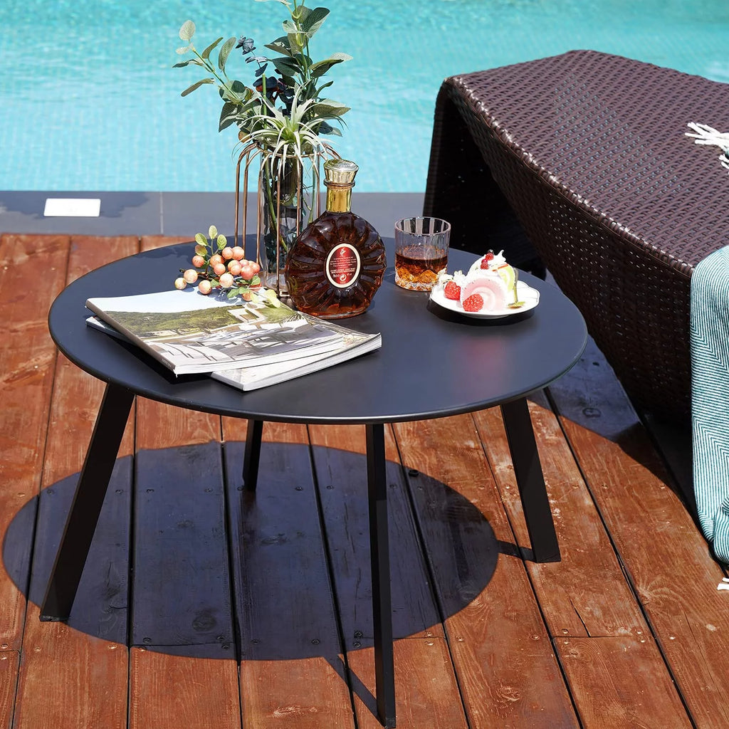 Black Round Metal End Table L384847