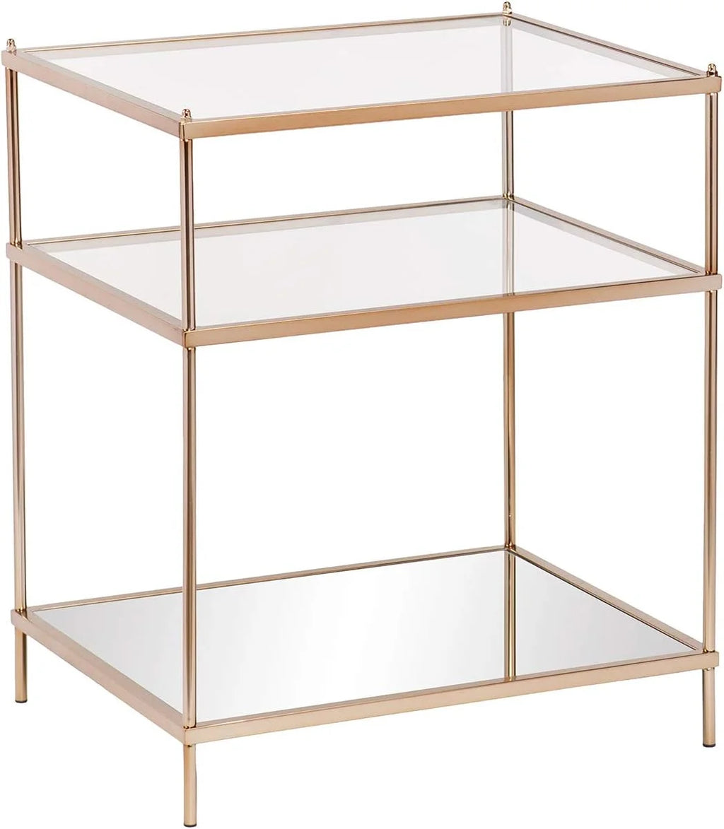 Mirrored 3-Tier Side Table X9553