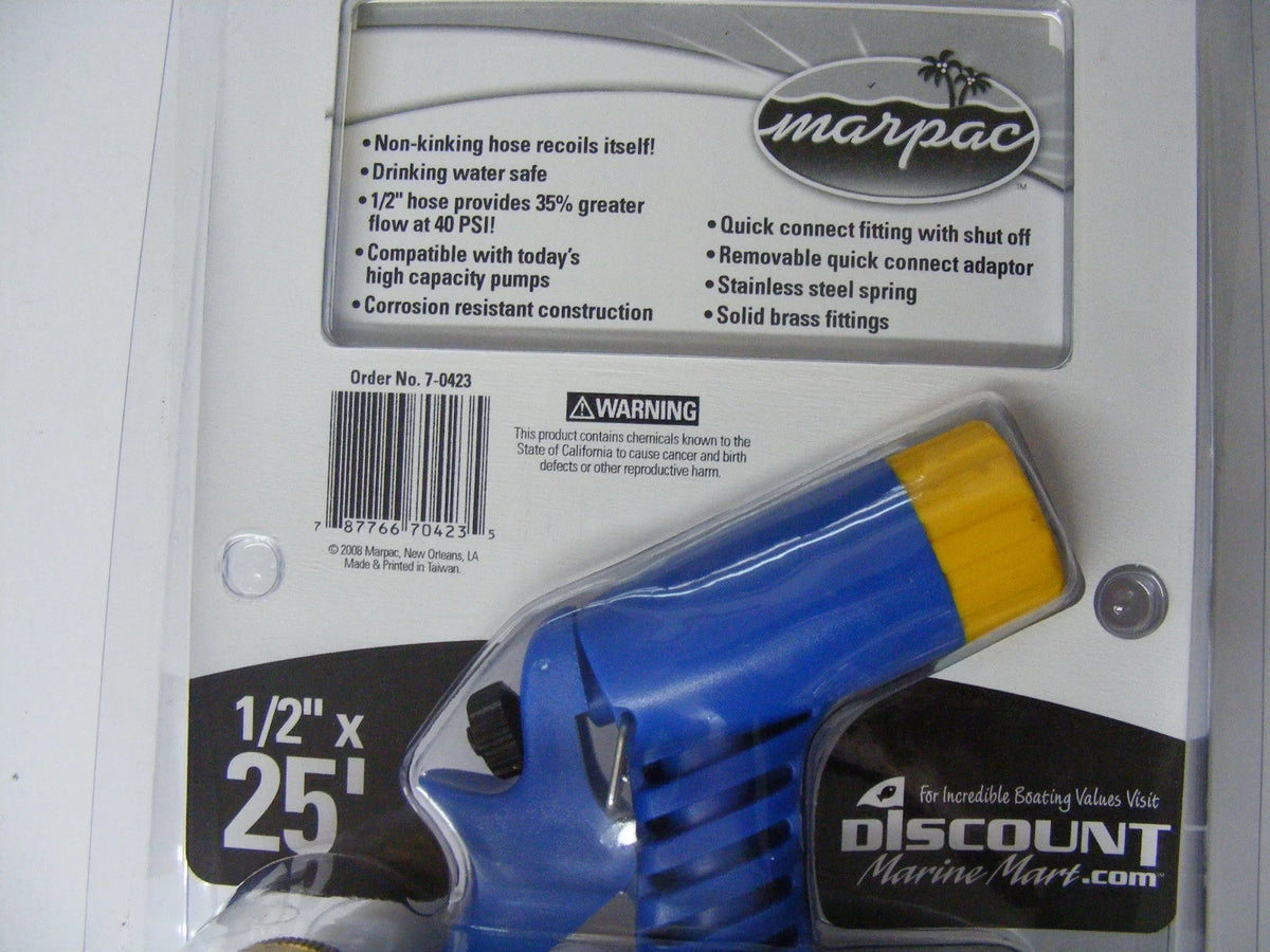 Coiled Washdown Hose with Quick Conn Nozzle 1/2"x25' P893653