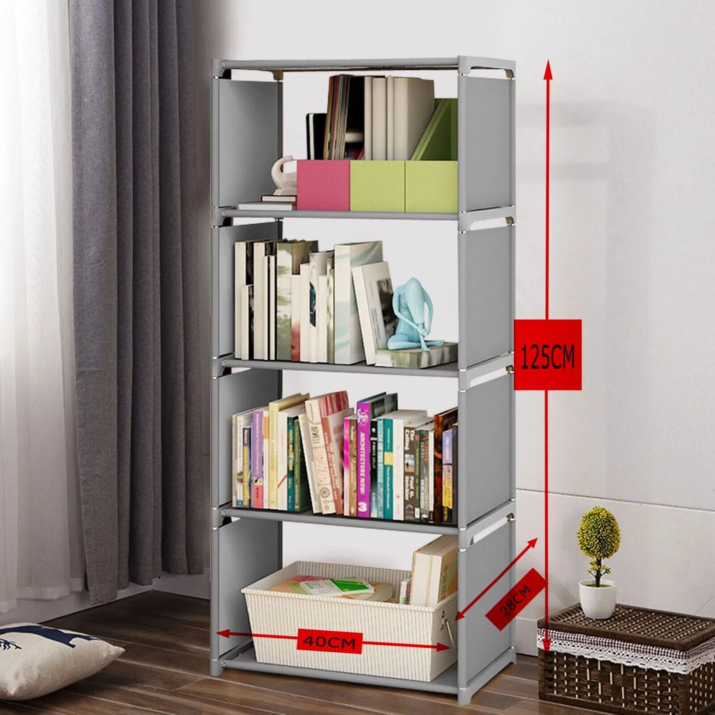 4-Tier Grey Bookshelf M51137