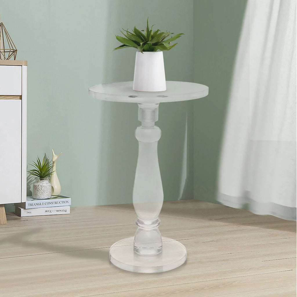 Acrylic Round End Table with Transparent Top Y14805